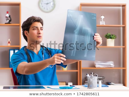 Stock fotó: Young Handsome Doctor Radiologyst Working In Clinic