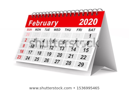 Foto d'archivio: 2020 Year Calendar For February Isolated 3d Illustration