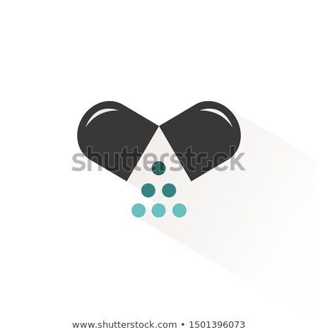 Stockfoto: Opened Pill Color Icon With Beige Shade Pharmacy Vector Illustration