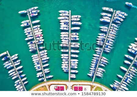 Foto d'archivio: Yachting Club And Marina Aerial View Novigrad Istarski