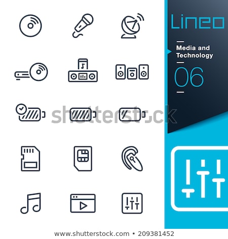 Сток-фото: Phone Music Audio Player Icon Outline Illustration