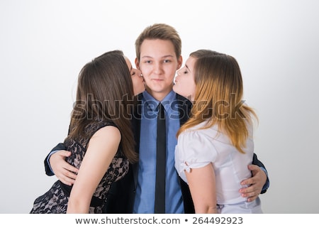 Imagine de stoc: Two Girls With Red Cardboard Heart