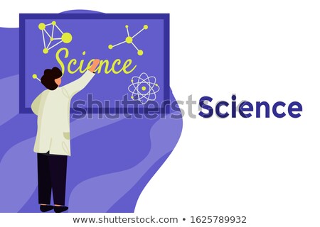 Stockfoto: Isolated Scientist Writing A Formula On A White Board In A Lab