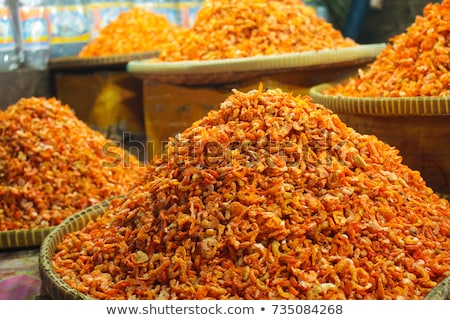 [[stock_photo]]: Dried Shrimp In Kep Market Cambodia