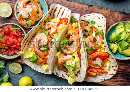 Stockfoto: Shrimp Tacos Dinner