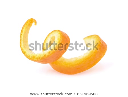 Stock foto: Orange With Peeled Spiral Skin Isolated On White Background