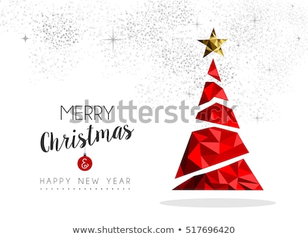 Stok fotoğraf: Merry Christmas Card With Triangle Background