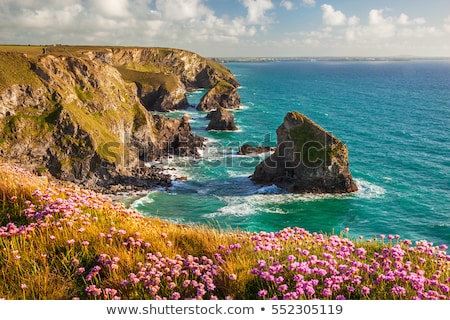 Stok fotoğraf: Bedruthan Steps In Cornwall