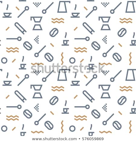 Foto stock: Flat Seamless Coffee Pattern