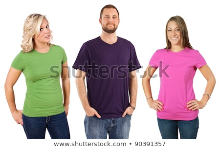 Zdjęcia stock: People Wearing Different Colored Blank Shirts