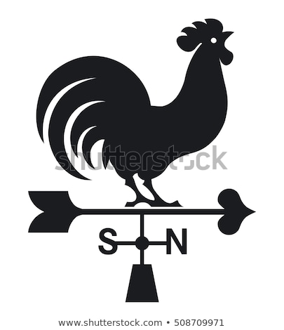 Stok fotoğraf: Rooster Weather Vane Silhouette