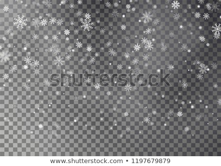 Foto stock: Snowfall With Random Snowflakes In The Dark