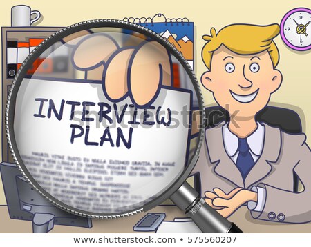 Foto d'archivio: Interview Plans Through Lens Doodle Concept