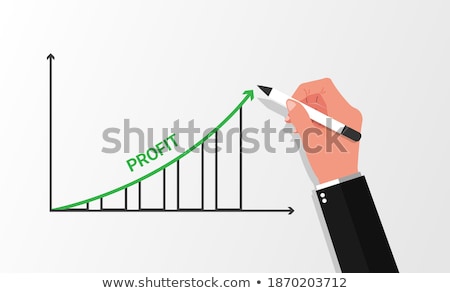 Stock fotó: Businessman Drawing Rising Linear Diagram