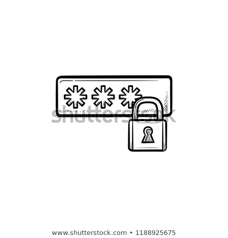 Zdjęcia stock: Login Entering And Padlock Hand Drawn Outline Doodle Icon