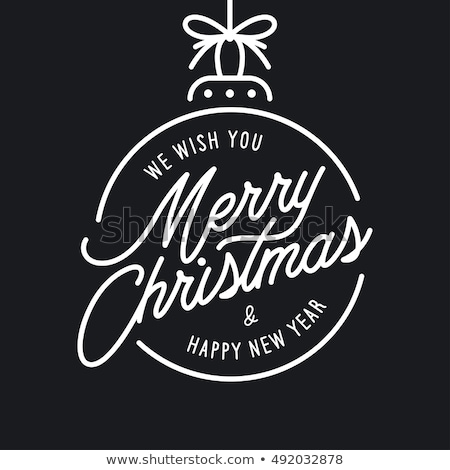 Stock fotó: Merry Christmas Calligraphy Text Quote Background