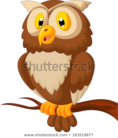 Stockfoto: Cartoon Owl On Perch