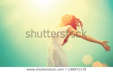 Stock photo: Happy Woman Meditating In Summer Park