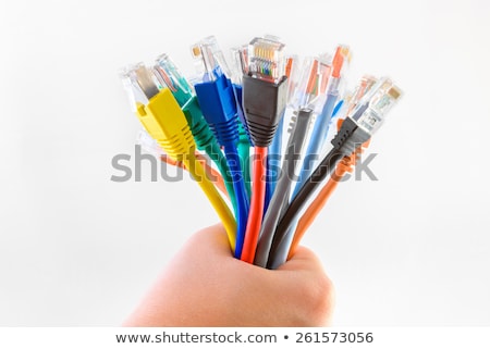 Zdjęcia stock: Colorful Telecommunication Colorful Ethernet Cables Connected To