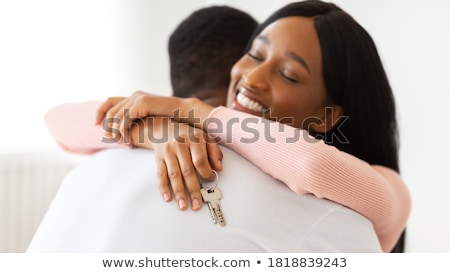 Foto stock: Black Lady With A House Key