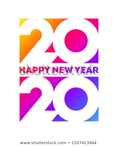 Happy New Year 2020 Logo On Vivid Rainbow Gradient Background Сток-фото © ussr