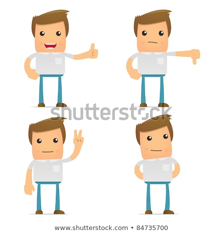 Foto stock: Set Of Funny Cartoon Casual Man