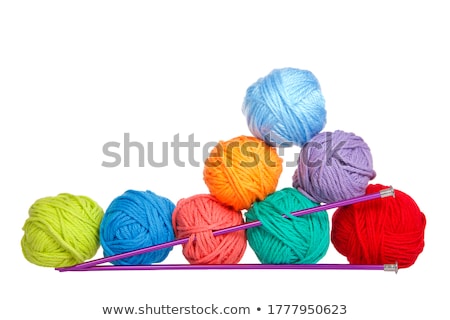 Stok fotoğraf: Ball Of Yarn And Knitting Skewers