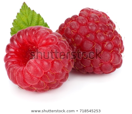Stock fotó: Raspberries On White Background