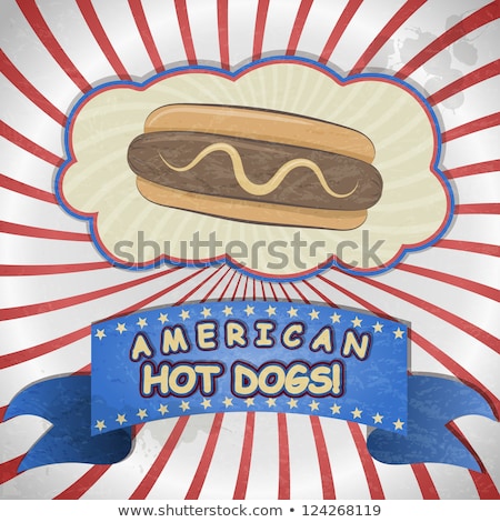 Stock fotó: Vintage Card With A Picture Hot Dog Eps10