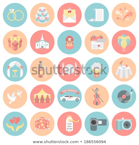 Stockfoto: Round Flat Wedding Icons