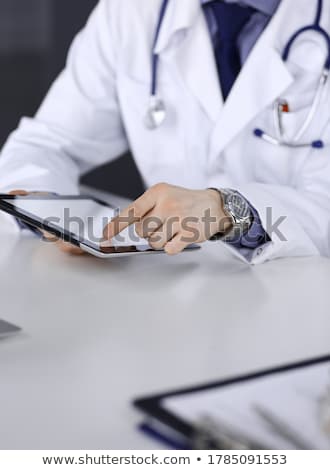 Foto stock: Doctor Working Computer