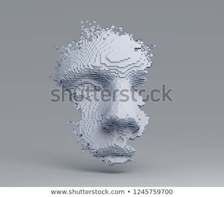 Stockfoto: Futuristic Cyborg Face 3d Illustration