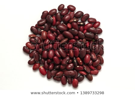 Foto stock: Border Of Red Kidney Beans Closeup With Copy Space On White Background