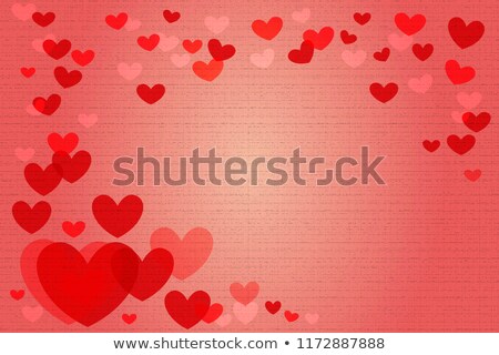 Foto stock: Valentines Day Decorative Soft Blur Abstract Pattern Of Red Hearts Confetti On White Background