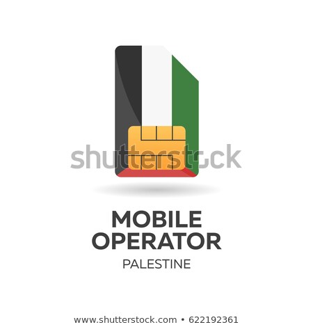 Сток-фото: Palestine Mobile Operator Sim Card With Flag Vector Illustration