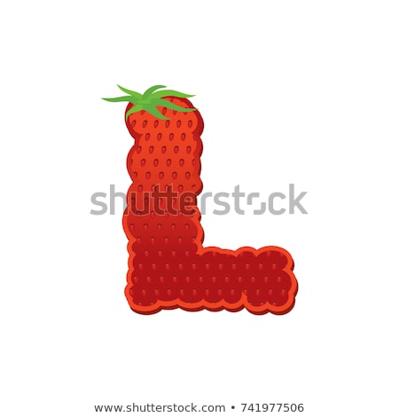 Foto stock: Letter I Strawberry Font Red Berry Lettering Alphabet Fruits A