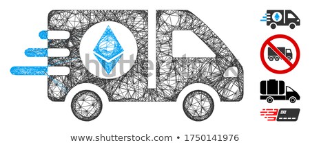 Сток-фото: Ethereum Delivery Car Flat Icon