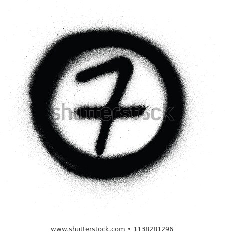 [[stock_photo]]: Graffiti Number Seven 7 In Circle Sprayed In Black Over White