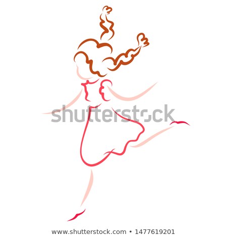 Stock fotó: Funny Running Girl With Pigtails