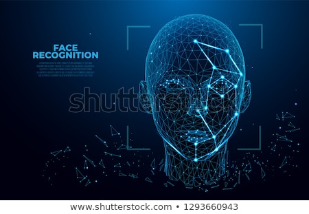 Stok fotoğraf: Face Recognition With Mesh