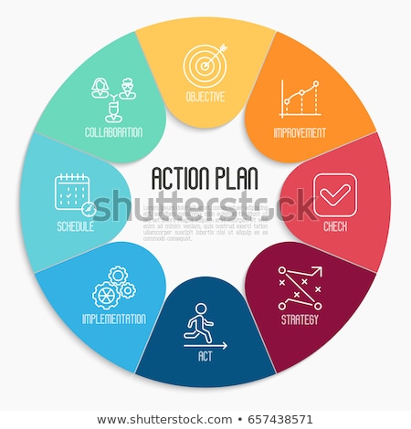 Сток-фото: Action Plan Illustration Line Design Strategy Collaboration I