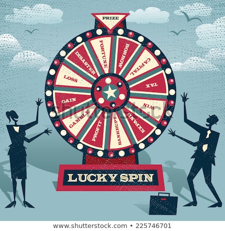 ストックフォト: Woman Winning In Fortune Wheel Casino Vector