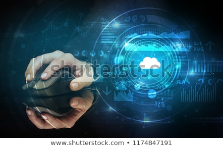 ストックフォト: Hand Using Mouse With Cloud Technology And Online Storage Concept