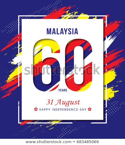 Zdjęcia stock: Malaysia Flag And Hand On White Background Vector Illustration