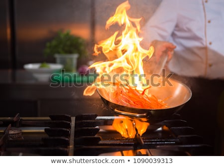 Roasted Meat With Vegetables On Frying Pan Foto stock © dotshock