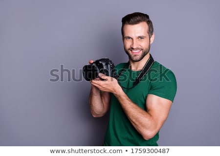 Stock photo: Men Holding Camera