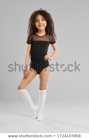 Stock fotó: Portrait Of Cute Little Girl Gymnast Girl Isolated On White