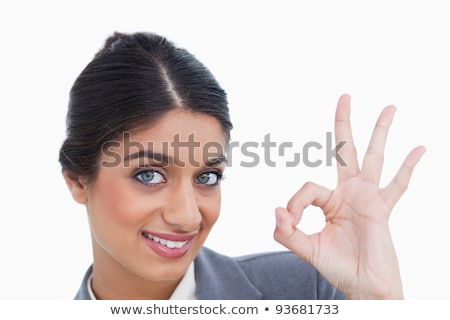 Сток-фото: Female Entrepreneur Giving Her Approval Against A White Background