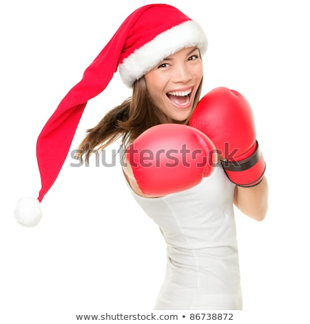 聖誕女孩與拳擊手套 商業照片 © Ariwasabi