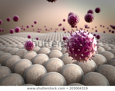 Stockfoto: Bacteria Or Virus And Blood Cells